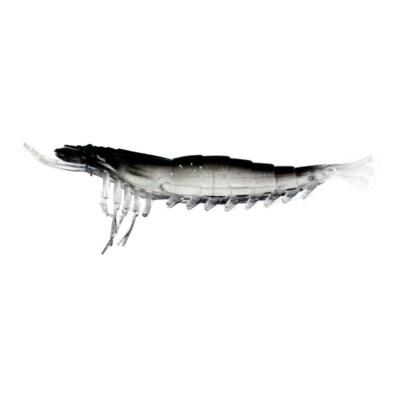 Almost Alive 6 Pack 3.5" Soft Shrimp Prawn Lures Black Unrigged