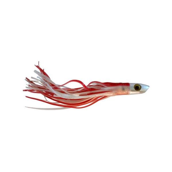 Chrome Shark Trolling Lure, 6 Inch With Red And Wh - Click Image to Close