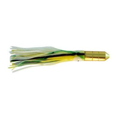 Gold Bullet Trolling Lure, 5 Inch With Green, Yell - Click Image to Close