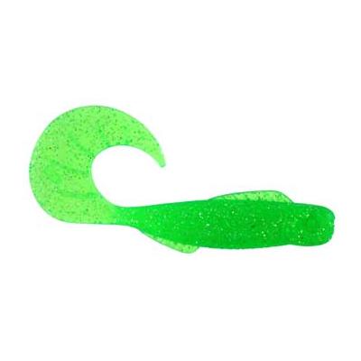 Almost Alive 4" Curly Tail Soft Grub Lure 8 Pack Green Flake - Click Image to Close