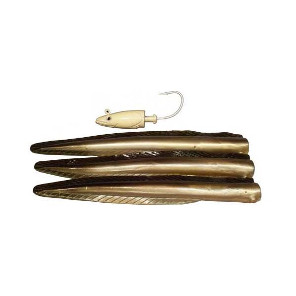 Lead Eel Head with Hook and Tails - Almost Alive Lures - Click Image to Close