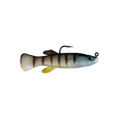 Artificial Mud Minnow Rigged 2-3/4" Vertical Stripe 6 Pack - Alm - Click Image to Close