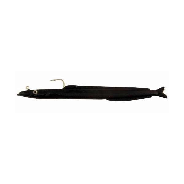 Artificial Sand Eel Rigged 5" Black 3 Pack - Almost Alive Lures