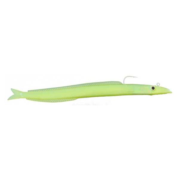 Sand Eel, 7.5 " 3 Pack, Pale Green color with Hook