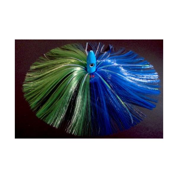 350g Blue Bullet Head With Green/blue Hair With Mylar Flash