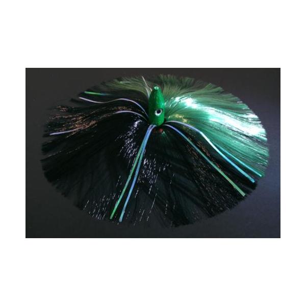 350g Green Bullet Head With Green/black Hair With Mylar Flash - Click Image to Close