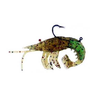 Almost Alive Lures 3 Pack Soft Curly Tail Shrimp Rigged Yellow - Click Image to Close