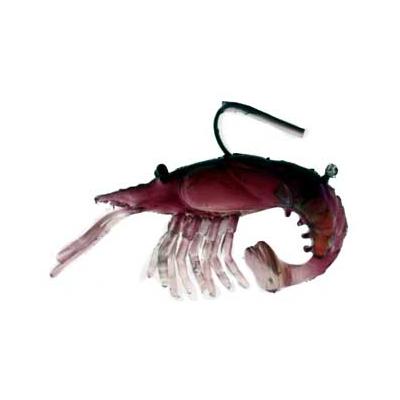 Almost Alive Lures 3 Pk Soft Curly Tail Shrimp Rigged Blood Red