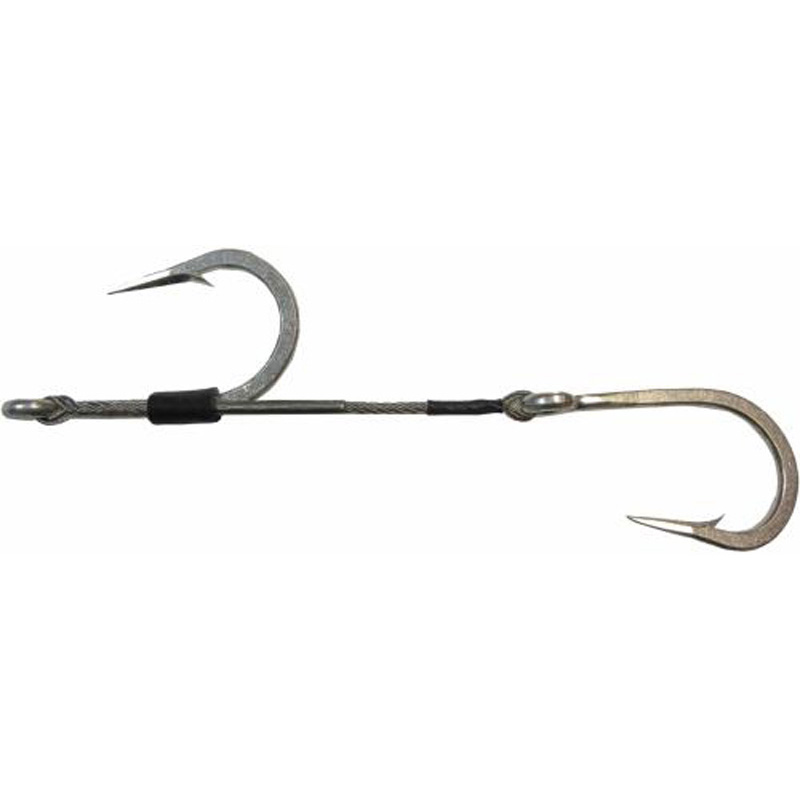 Eagle Claw Double Hook Set 7/0 Wm1020 Hooks 480lb Ss Cable