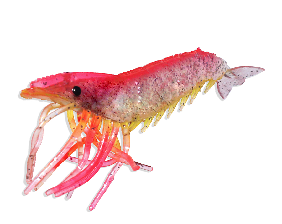 Artificial Shrimp 3-1/4" Pink/Yellow 3 Pack