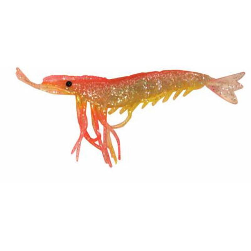 Artificial Shrimp 3-1/4" Pink/Yellow 3 Pack - Click Image to Close