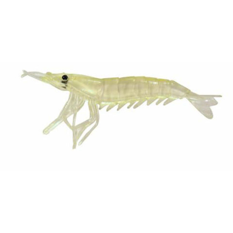 Artificial Shrimp 3-1/4" Chartreuse/Clear 3 Pack - Click Image to Close
