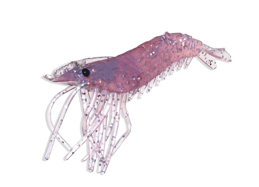 Artificial Shrimp 3-1/4" Purple Flake 3 Pack