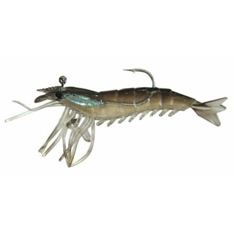 Artificial Shrimp Rigged 3-1/4" Black/Clear 3 Pack - Click Image to Close