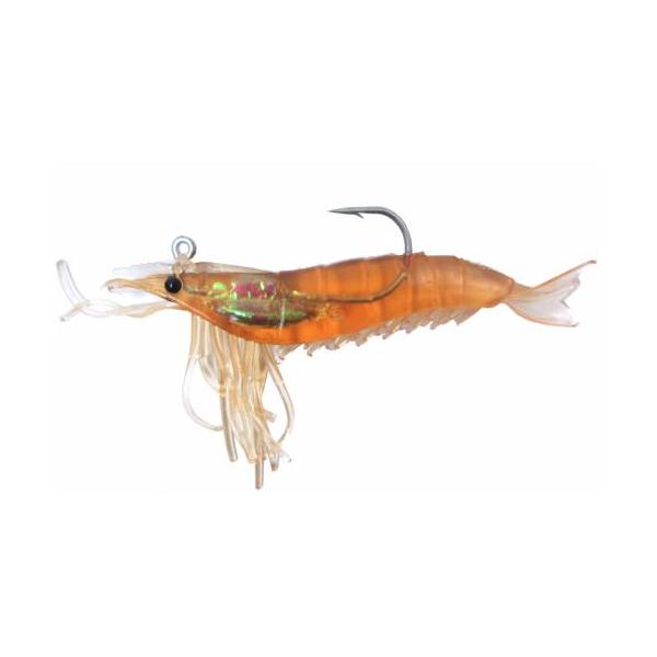 Artificial Shrimp Rigged 3-1/4"Rootbeer 6 Pack - Click Image to Close