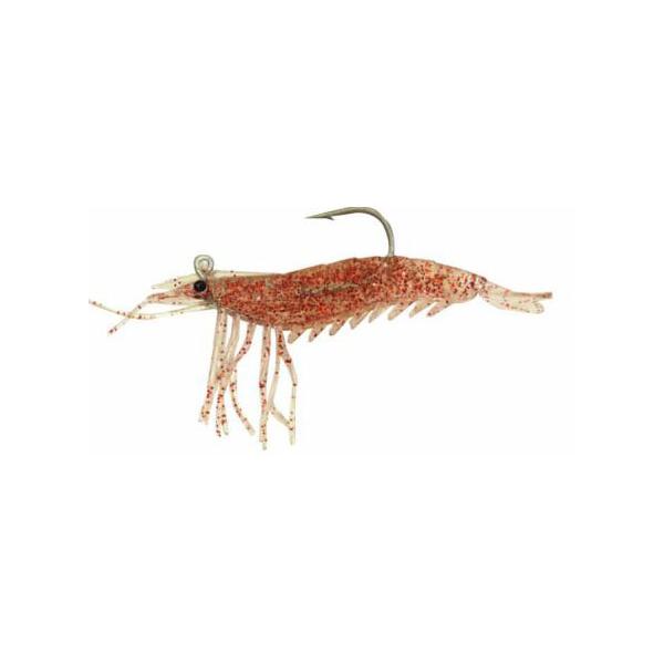 Artificial Shrimp Hook Only 3-1/4" Red Flake 6 Pack - Click Image to Close