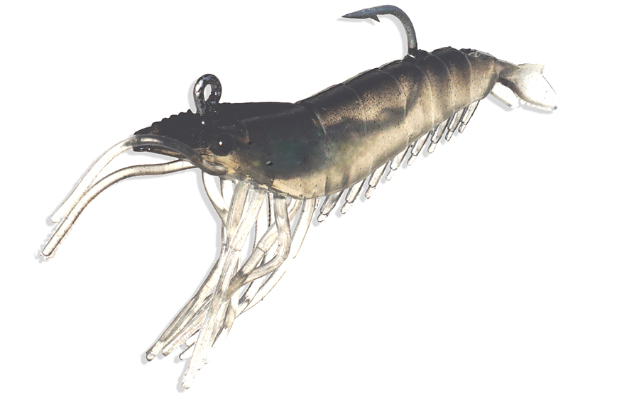 Artificial Shrimp Hook Only 3-1/4" Black/Clear 6 Pack