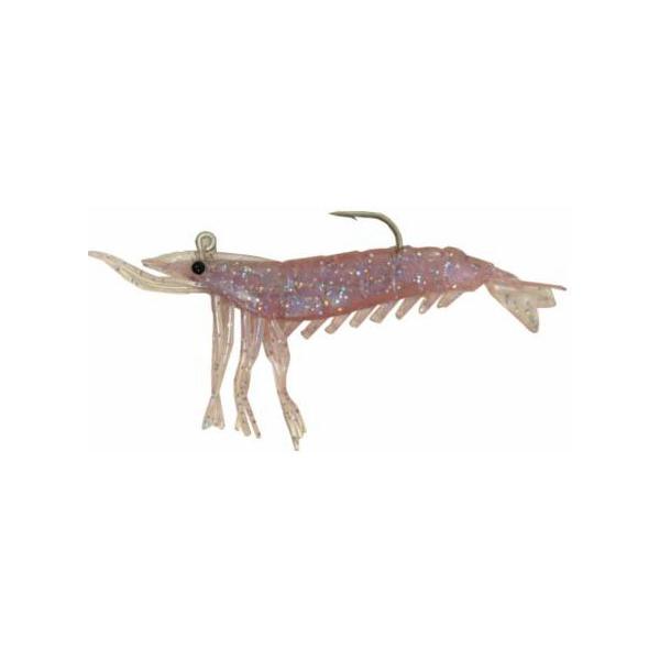 Artificial Shrimp Hook Only 3-1/4" Purple Flake 6 Pack - Click Image to Close