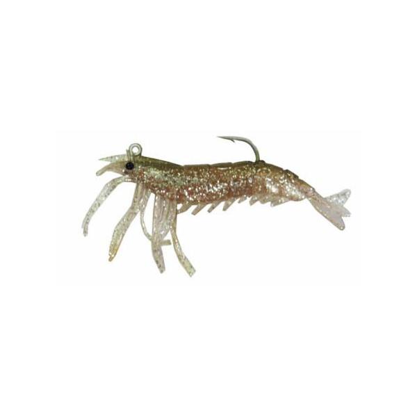 Artificial Shrimp Hook Only 3-1/4" Natural 3 Pack - Click Image to Close