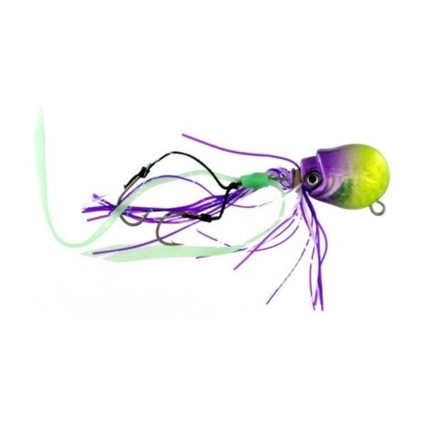 Vertical Jig Octopus Chartreuse/Purple 2.8 ounce - Almost Alive