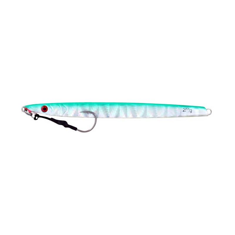 Vertical Jig Sargas Green/Flash 8.75 ounce - Almost Alive Lures - Click Image to Close