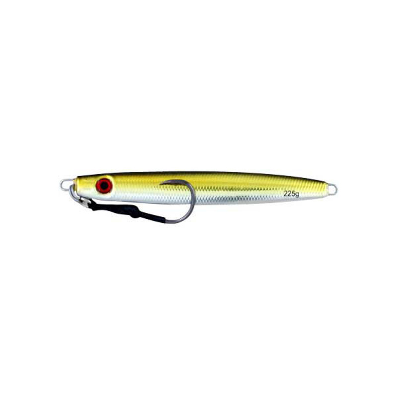 Vertical Jig Duhr Yellow/Silver Flash 8 ounce - Almost Alive Lur - Click Image to Close
