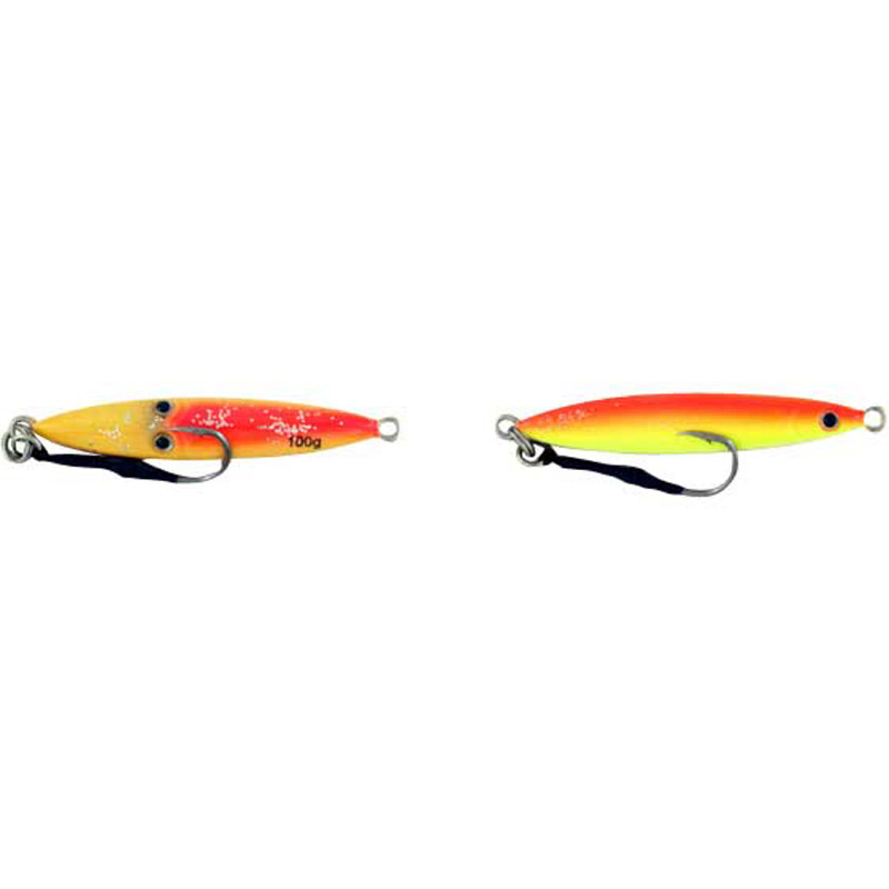 Vertical Jig Sinistra Orange/Yellow 3.5 ounce - Almost Alive Lur - Click Image to Close