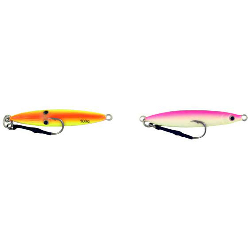 Vertical Jig Sinistra Orange/Pink 3.5 ounce - Almost Alive Lures - Click Image to Close