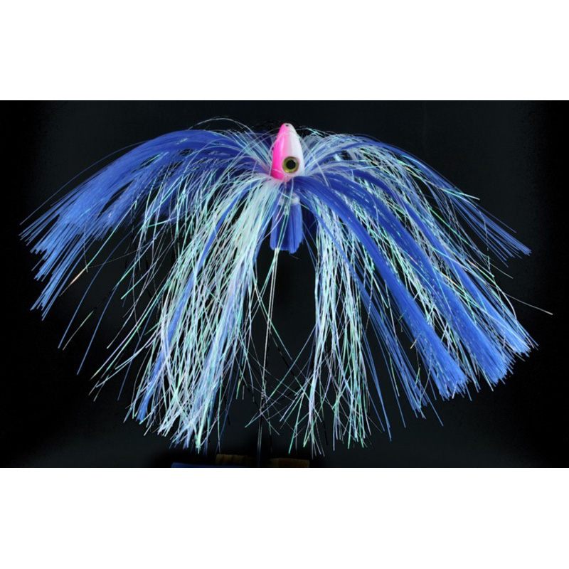Witch Lure, 1oz, Pink-white Head, Blue, Pearlescent Hair