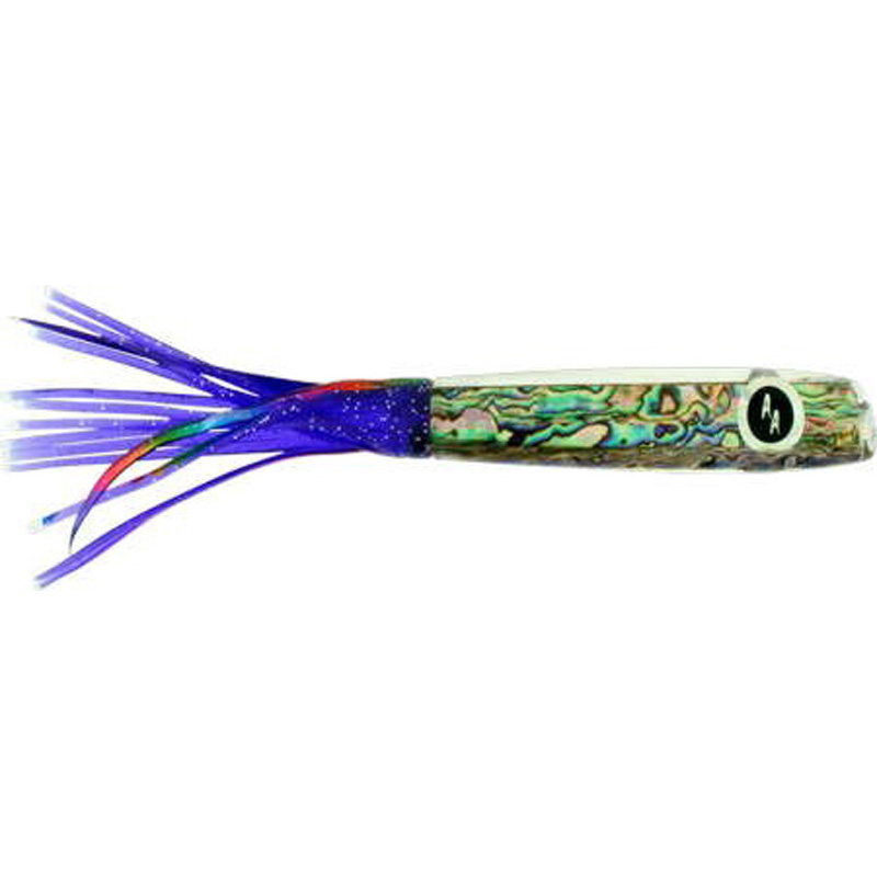 Soopah Lure Abalone Shell With Purple Skirt, 7 Inch - Click Image to Close