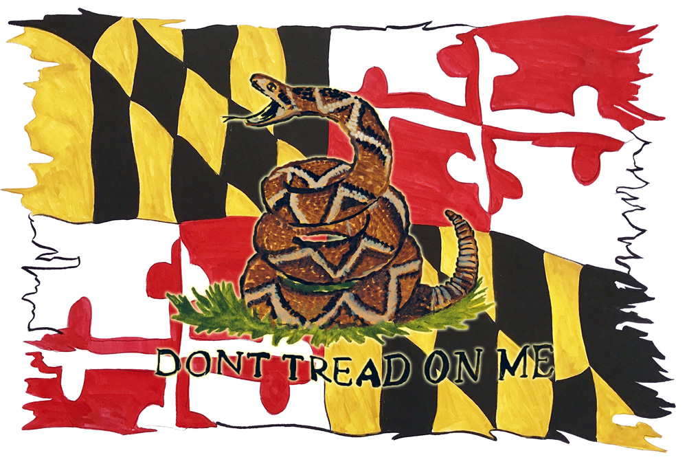 Maryland Flag - Don't Tread On Me Decal/Sticker