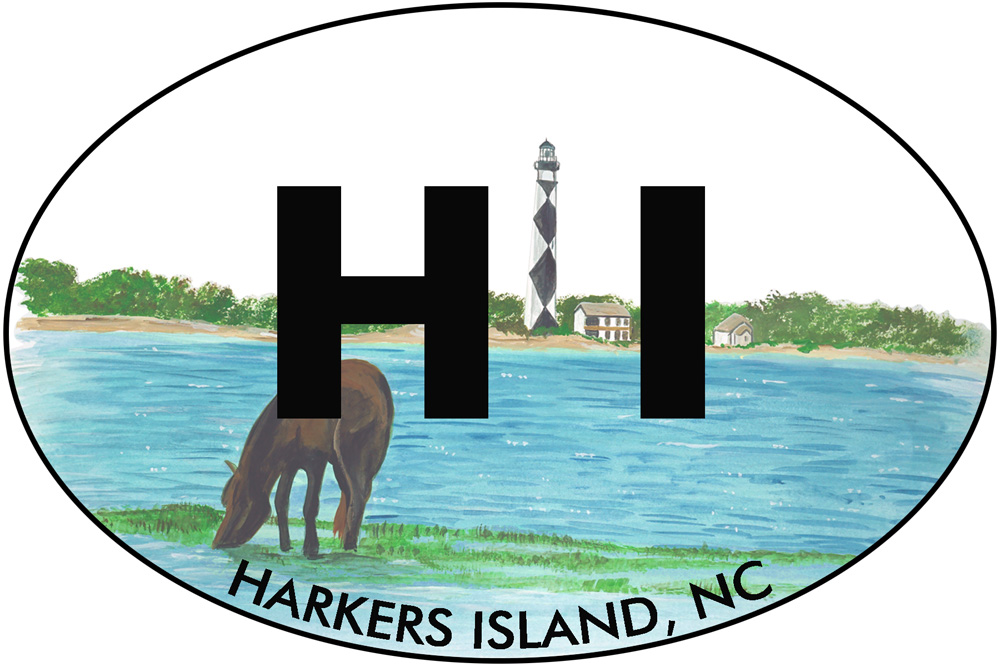 OBX -HI- Harkers Island w/ Lighthouse Decal/Sticker
