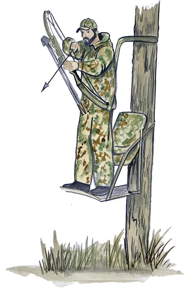Hunter In Tree Stand Decal/Sticker