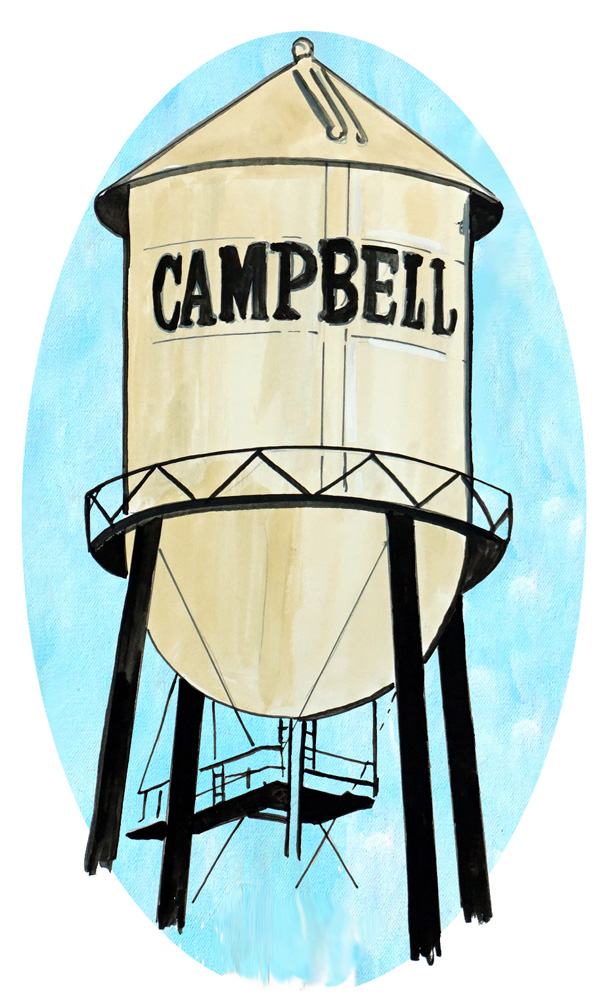 Campbell Water Tower Decal/Sticker