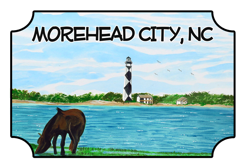 Morehead City - Cape Lookout Scene Decal/Sticker