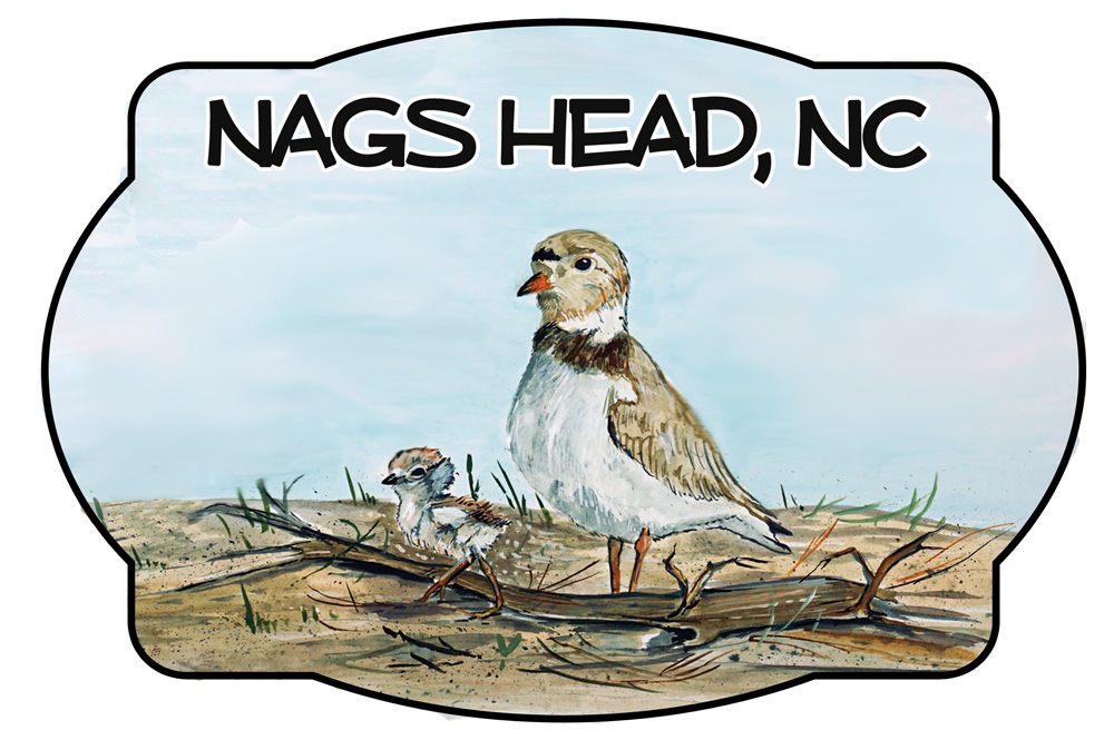 Nags Head - Shorebird Scene Decal/Sticker