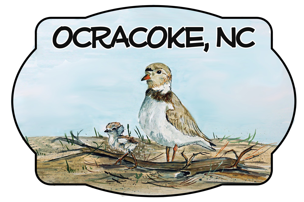 Ocracoke - Shorebird Scene Decal/Sticker