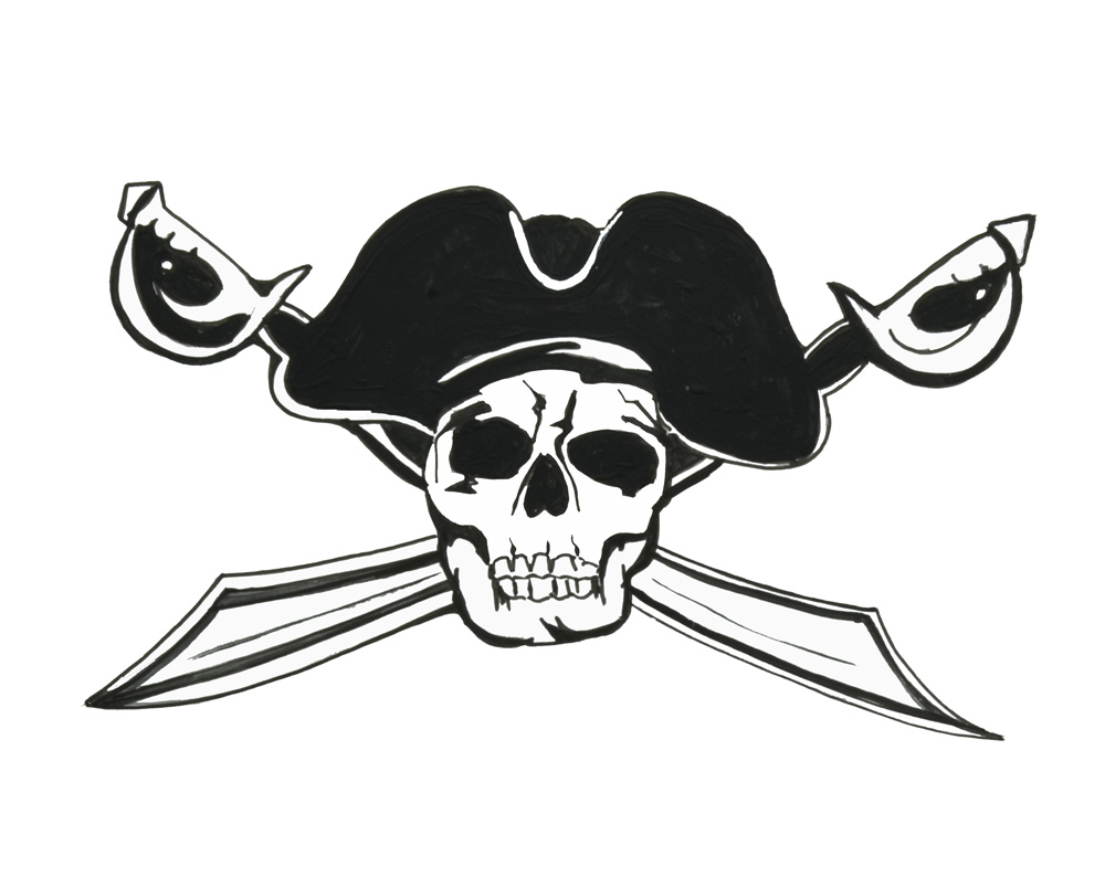 Pirate Skull and Cross Swords Decal/Sticker