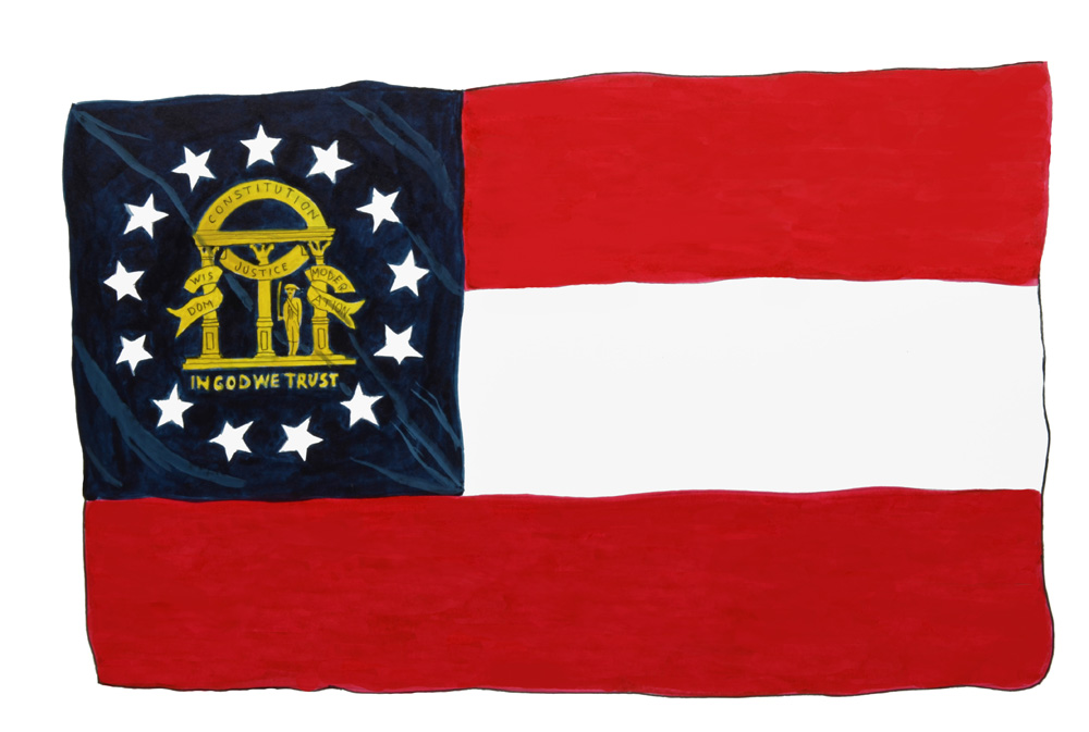 GEORGIA STATE FLAG Decal/Sticker