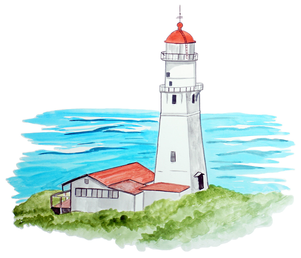 Diamond Head Hawaii Lighthouse Decal/Sticker