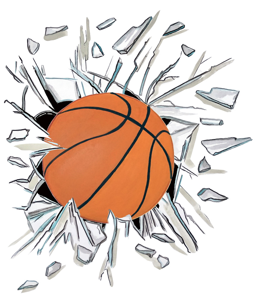 Broken Glass Basketball Decal/Sticker