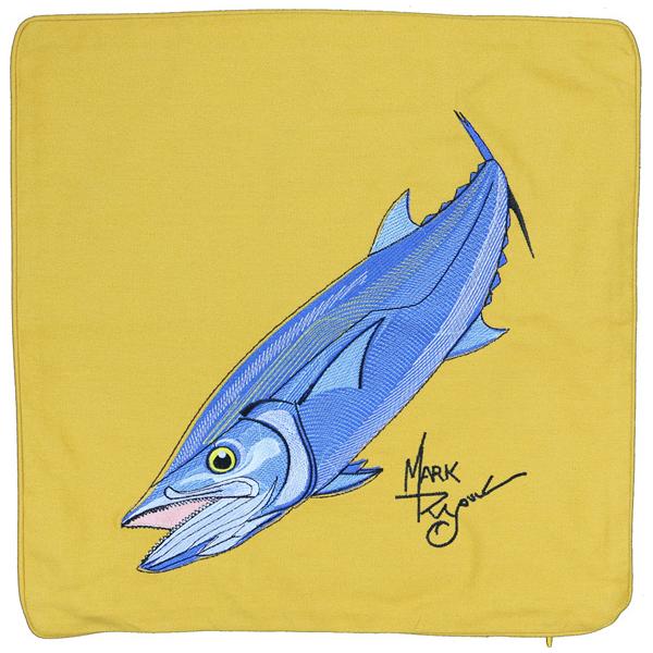 King Mackerel Fish Decorative Canvas Pillow Cushion Cover Gold - Click Image to Close