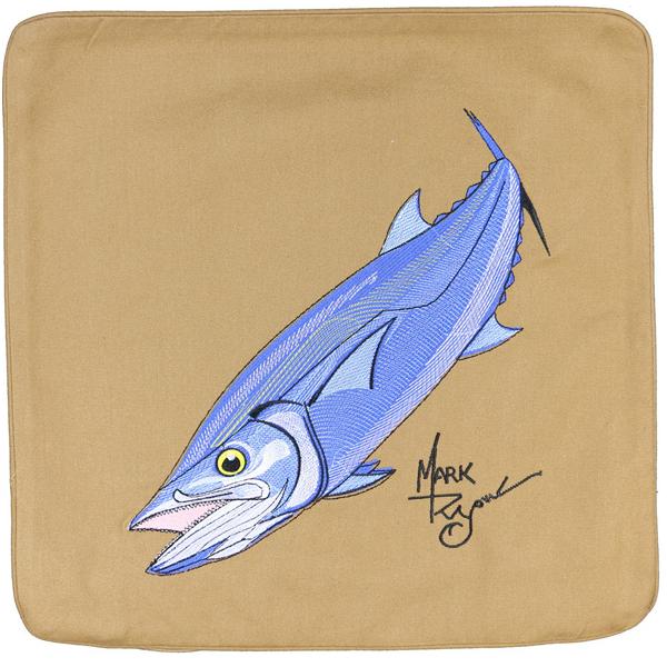 King Mackerel Fish Decorative Canvas Pillow Cushion Cover Tan - Click Image to Close