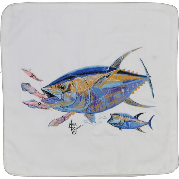 Yellowfin Tuna Squid Decorative Canvas Pillow Cushion White - Click Image to Close