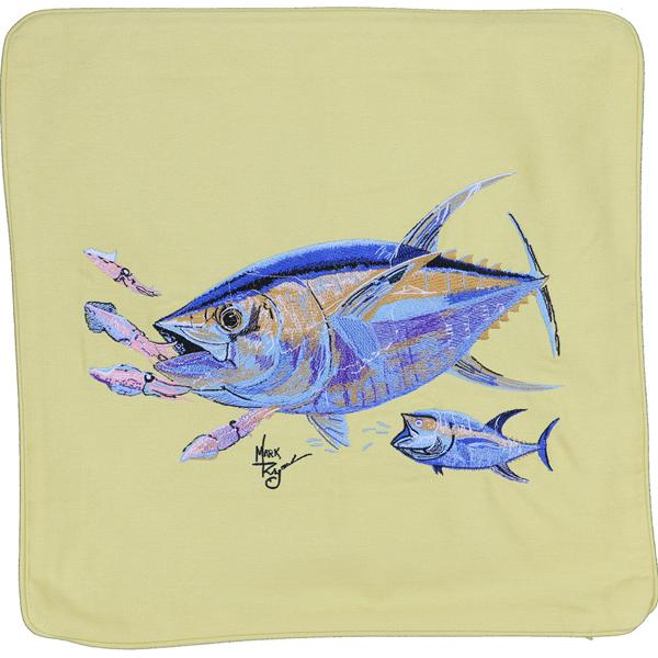 Yellowfin Tuna Embroidered Canvas Pillow Cover Yellow