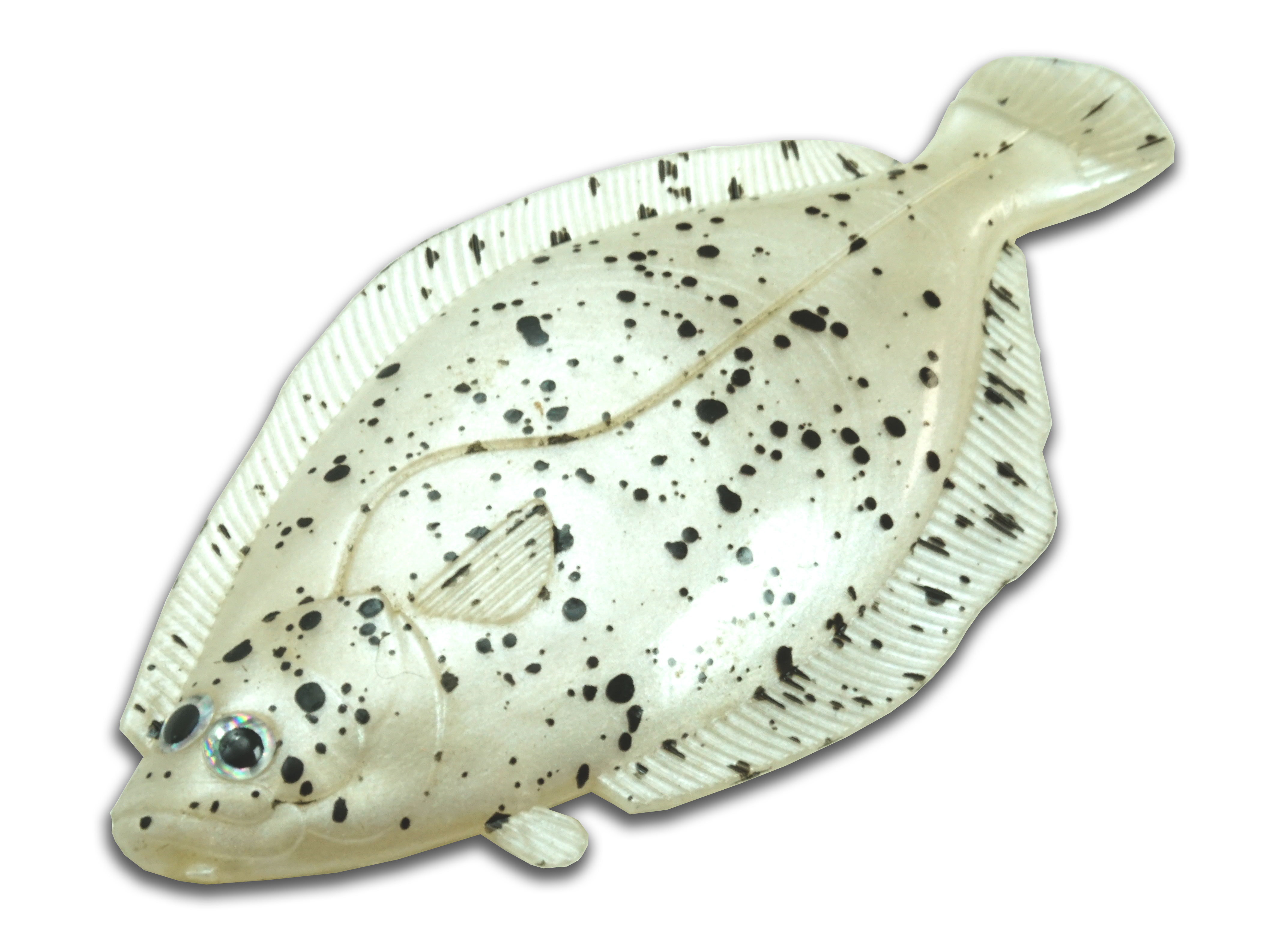 Artificial Flounder 3-3/4" White Spotted - Almost Alive Lures - Click Image to Close