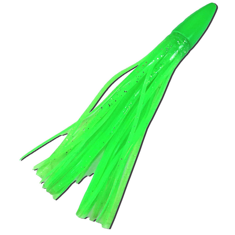 Bullet Head Trolling Lure 5" Green 'Chine Lead Head - Click Image to Close