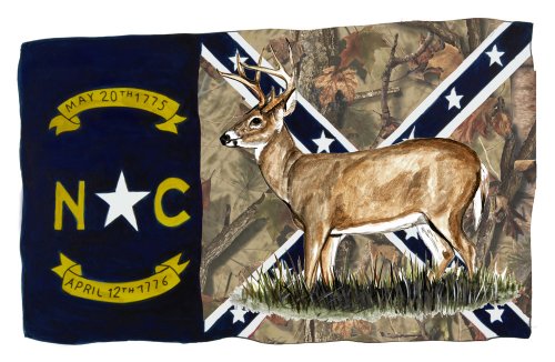 NC Camo Confederate Flag w/ Deer