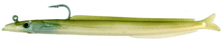 Sand Eel, 5 Inch 3 Pack, Natural color with Hook, Almost Alive - Click Image to Close
