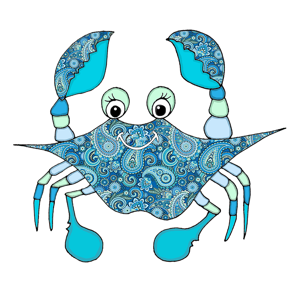 Blue Crab - Paisley Decal/Sticker - Click Image to Close